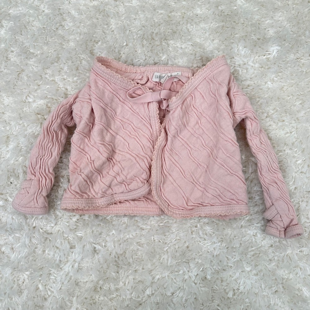 Barefoot Dreams Baby Girl 3M Pink Sweater Cardigan  Cozy Comfy